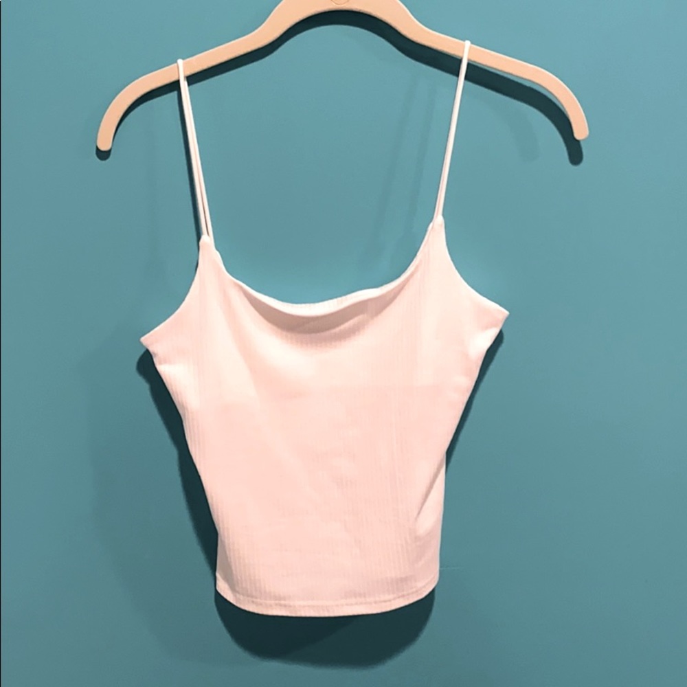 White Cropped Tank Top